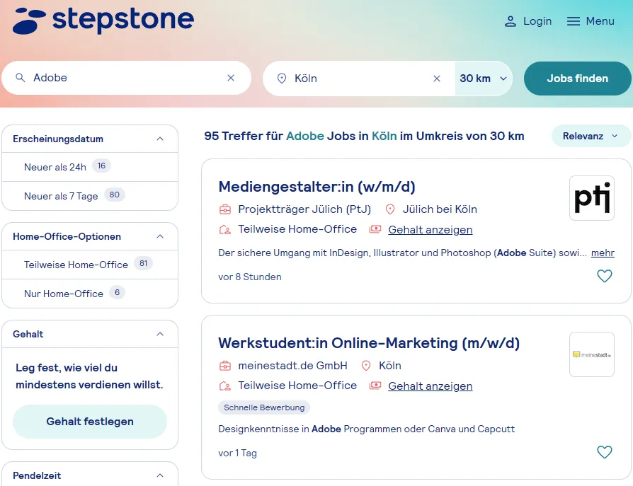 Adobe Anforderung bei Stepstone 2025-05-10 Adobe Anforderung bei Stepstone 2025 05 10