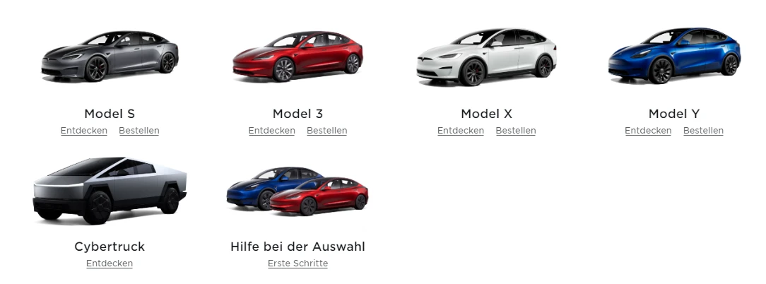 Tesla Fahrzeugportfolio 2024